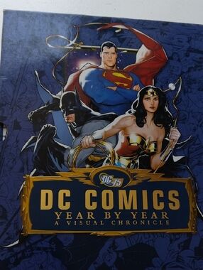 DC Hardcover Featuring Superman Batman Wonder Woman in Navy and Gold